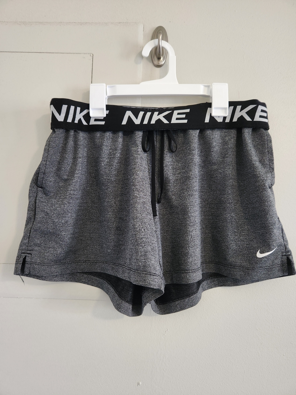 Nike Black & Gray Logo-Waist Athletic Shorts